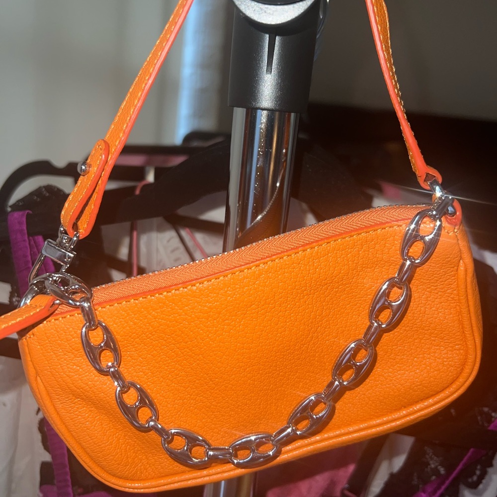 BY FAR orange Mini Rachel bag